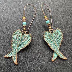 Bohemian Vintage Wings Earrings Boho Style Dangle Drop
